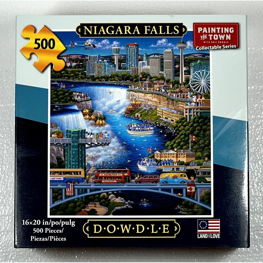 Dowdle Folk Art Jigsaw Puzzle,  500 Piece, NIAGRA FALLS 16 x 20 Collectible
